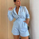 Conjunto Feminino 2 Peças Premium – Camisa Manga Longa e Short Casual Elegante