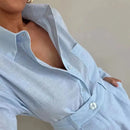 Conjunto Feminino 2 Peças Premium – Camisa Manga Longa e Short Casual Elegante