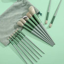 Kit Premium com 13 Pincéis de Maquiagem Profissionais para Base, Sombra, Blush e Corretivo com Necessaire