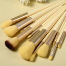 Kit Premium com 13 Pincéis de Maquiagem Profissionais para Base, Sombra, Blush e Corretivo com Necessaire