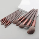 Kit Premium com 13 Pincéis de Maquiagem Profissionais para Base, Sombra, Blush e Corretivo com Necessaire