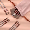 Kit Premium com 13 Pincéis de Maquiagem Profissionais para Base, Sombra, Blush e Corretivo com Necessaire