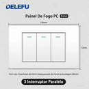 Tomada de Parede DELEFU 4*2 em Vidro Temperado Branco Padrão Brasileiro com USB Duplo Tipo C, Interruptor Tuya Wifi 10A 20A