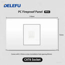 Tomada de Parede DELEFU 4*2 em Vidro Temperado Branco Padrão Brasileiro com USB Duplo Tipo C, Interruptor Tuya Wifi 10A 20A