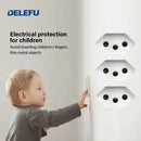 Tomada de Parede DELEFU 4*2 em Vidro Temperado Branco Padrão Brasileiro com USB Duplo Tipo C, Interruptor Tuya Wifi 10A 20A