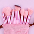 Kit Premium com 13 Pincéis de Maquiagem Profissionais para Base, Sombra, Blush e Corretivo com Necessaire