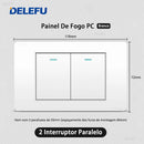 Tomada de Parede DELEFU 4*2 em Vidro Temperado Branco Padrão Brasileiro com USB Duplo Tipo C, Interruptor Tuya Wifi 10A 20A