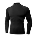 Camiseta de Compressão Masculina Premium – Gola Alta, Manga Longa e Proteção UV para Treinos